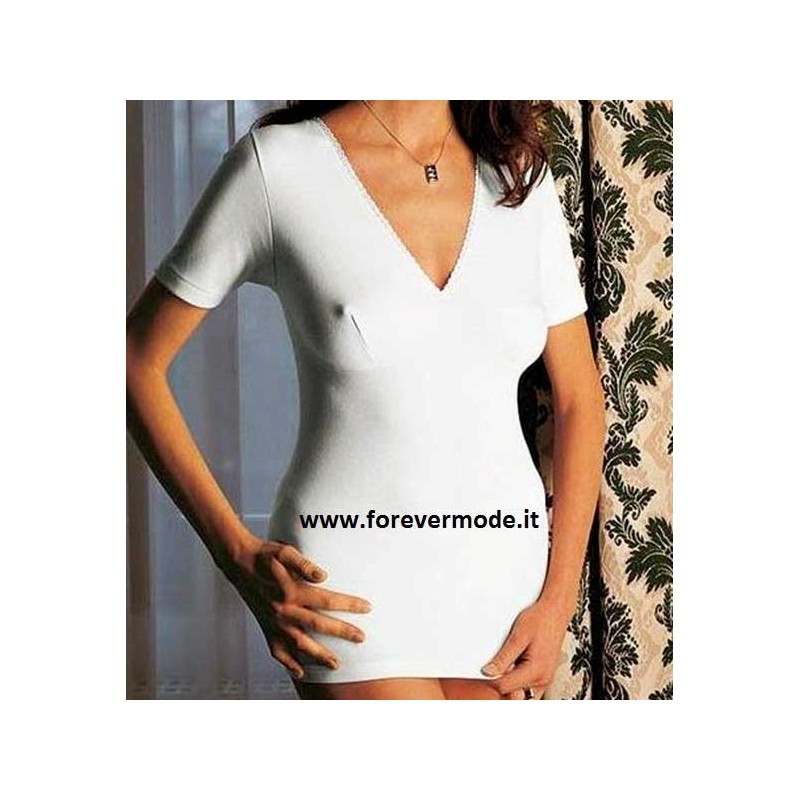 3 Maglia Donna Filam A Manica Corta In Cotone Caldo Con Forma Del Seno