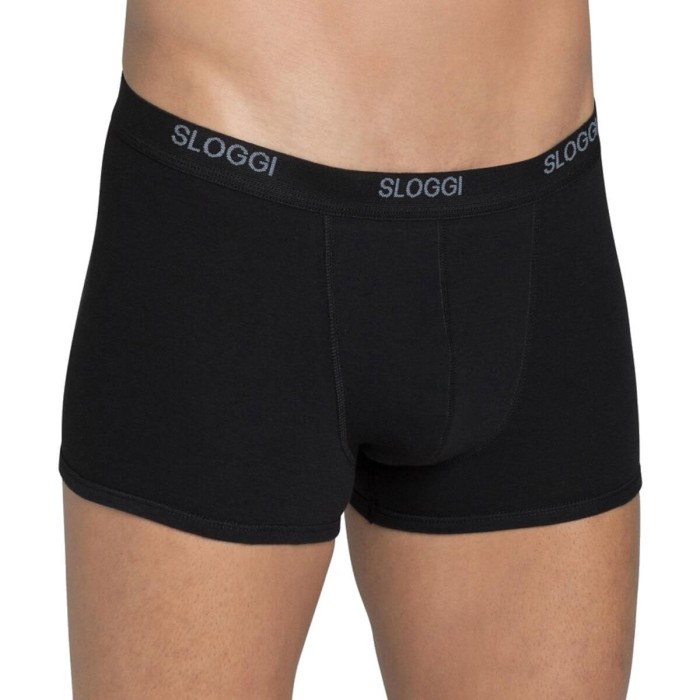 2 Boxer da uomo Sloggi Short in leggero cotone elasticizzato con elastico loggato