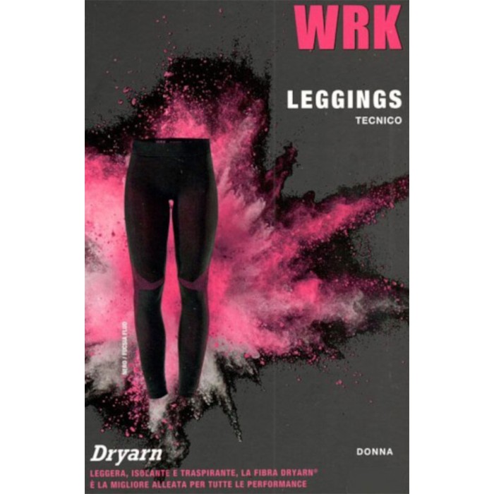 Leggings donna WRK lungo in tessuto tecnico sportivo invernale