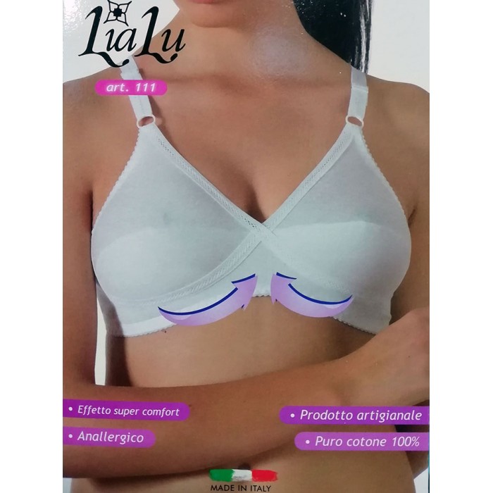 Reggiseno donna LIALU o Spiman classico incrociato senza ferretto in cotone