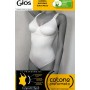 Body donna Gios cotone elasticizzato a controllo leggero con profilo pizzo