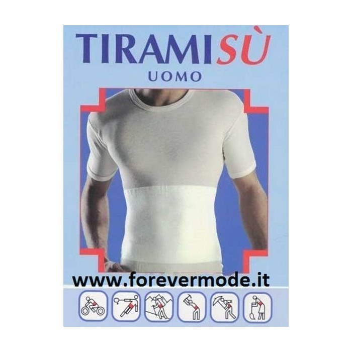 T-Shirt uomo Liabel con fascia lombare contenitiva in lana cotone