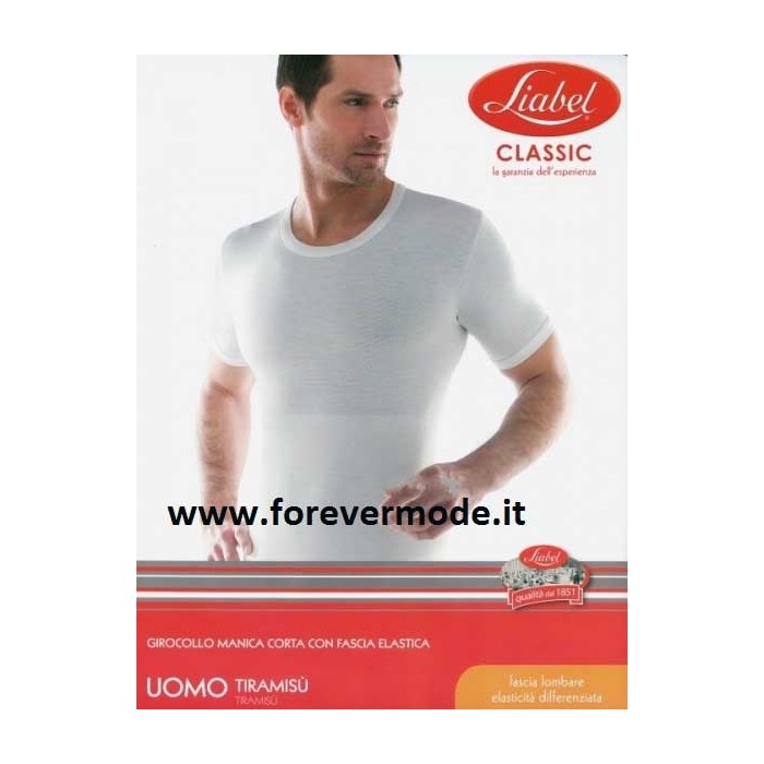 T-Shirt uomo Liabel con fascia lombare contenitiva in lana cotone ideale  per lo sport
