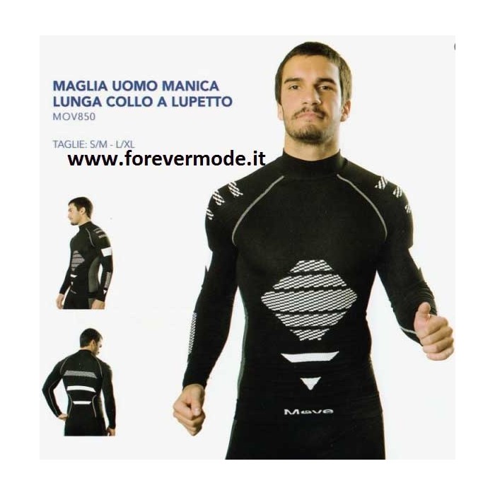 Maglia uomo Move Sportswear lupetto manica lunga tessuto tecnico