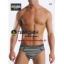 3 Slip uomo Navigare in cotone a righe, elastico esterno loggato