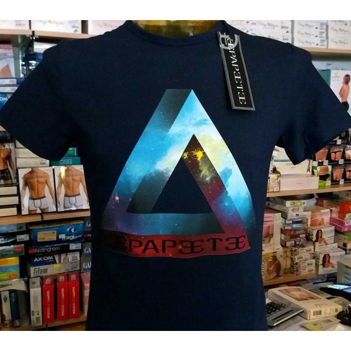 T-shirt uomo Papeete manica corta a girocollo con stampa logo